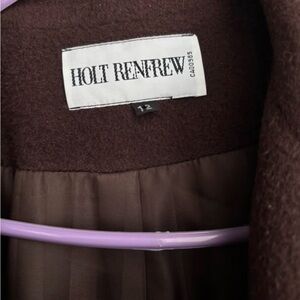 Holt Renfrew Women's Brown Utility Jacket! 100% wool